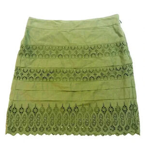 GAP Green Mini Skirt Lace Eyelet Women's Size 2